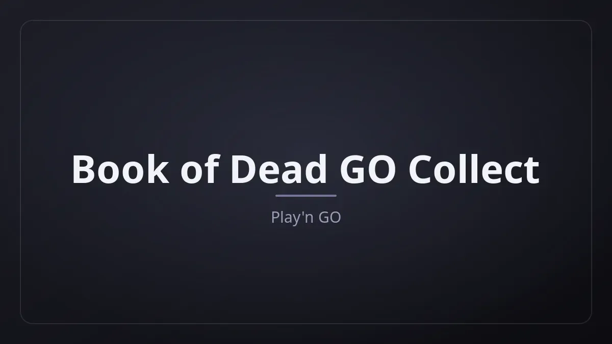 Book of Dead GO Collect kapak görseli