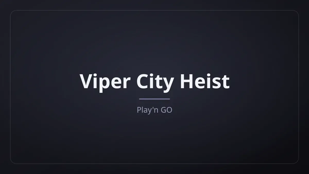 Viper City Heist kapak görseli