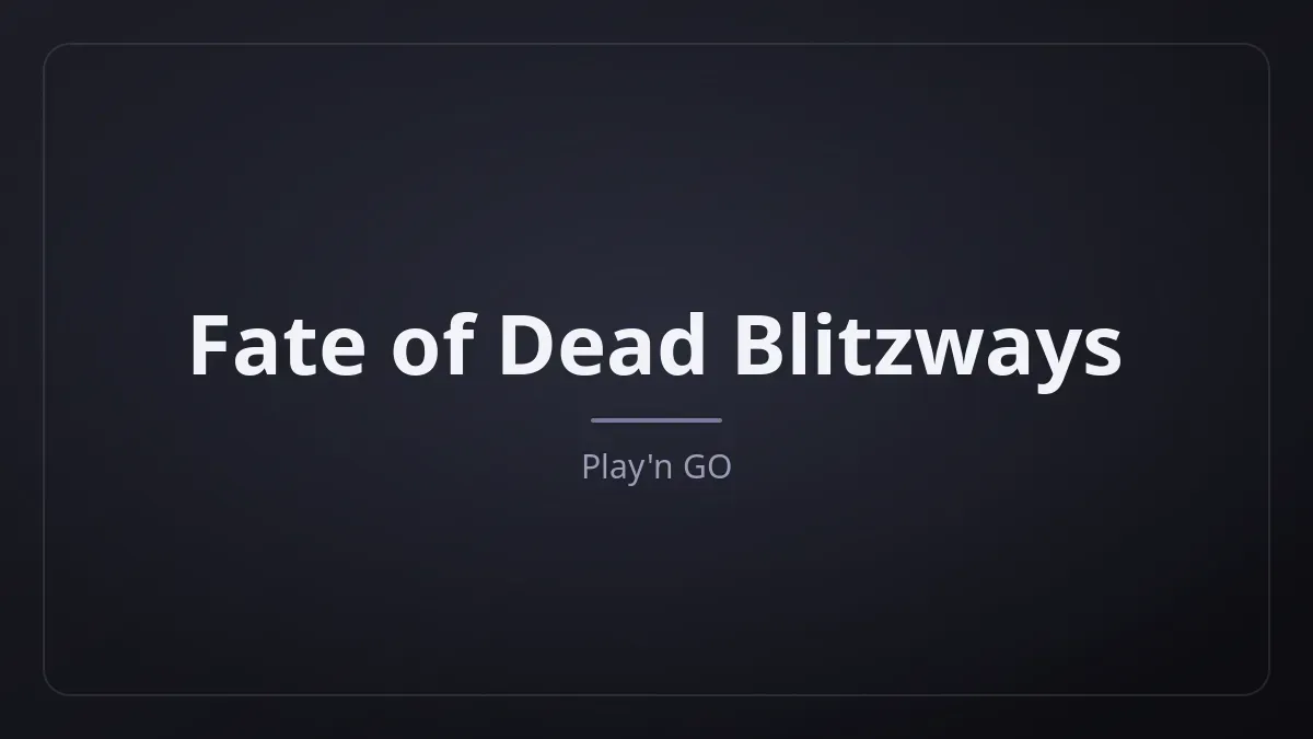 Fate of Dead Blitzways kapak görseli