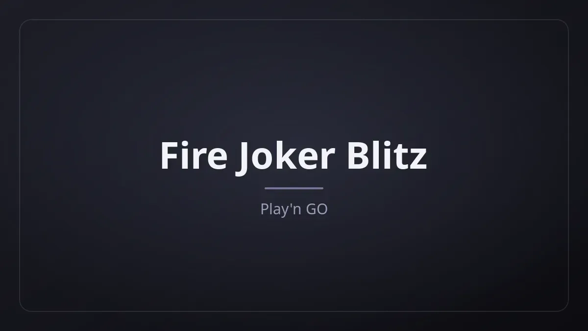 Fire Joker Blitz kapak görseli