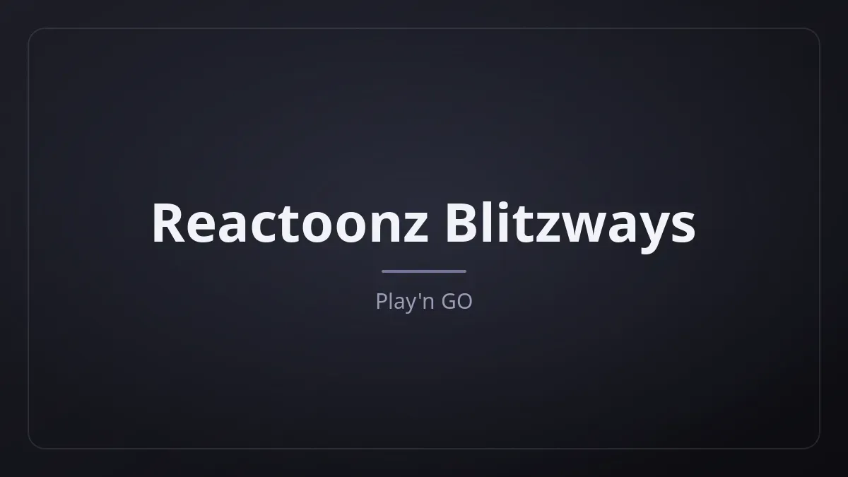Reactoonz Blitzways kapak görseli