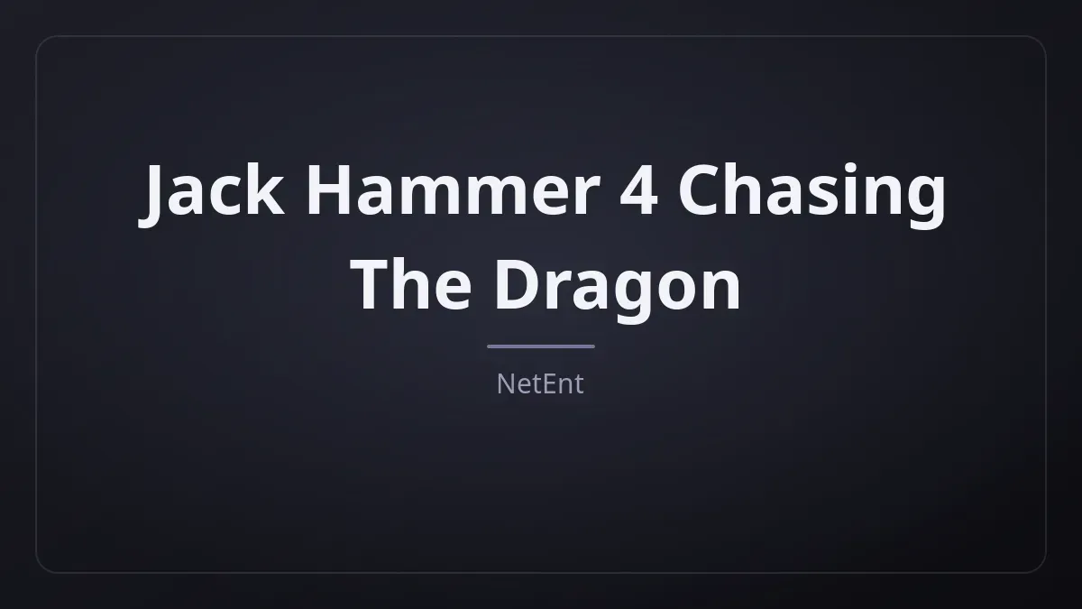Jack Hammer 4 Chasing The Dragon kapak görseli