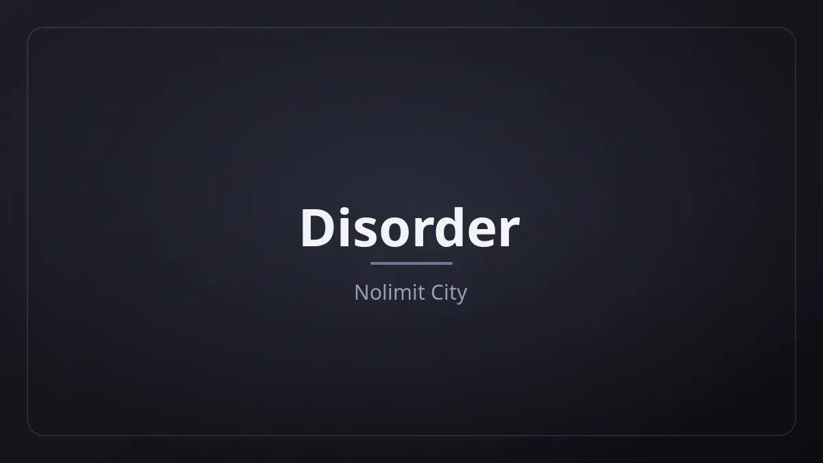 Disorder kapak görseli