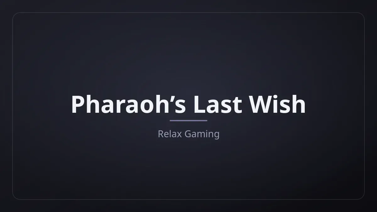 Pharaoh’s Last Wish kapak görseli