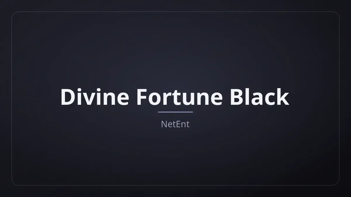 Divine Fortune Black kapak görseli