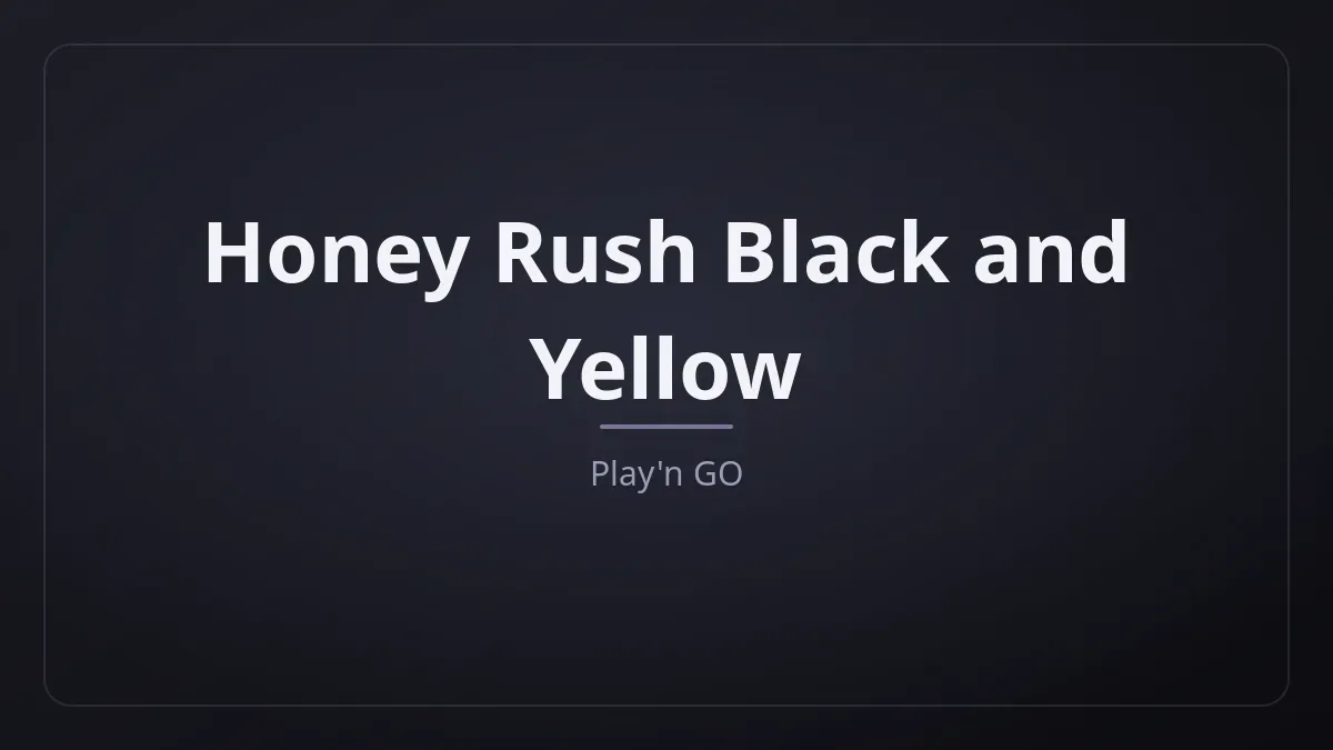 Honey Rush Black and Yellow kapak görseli