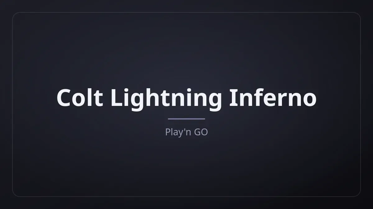 Colt Lightning Inferno kapak görseli
