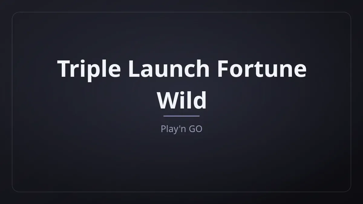 Triple Launch Fortune Wild kapak görseli
