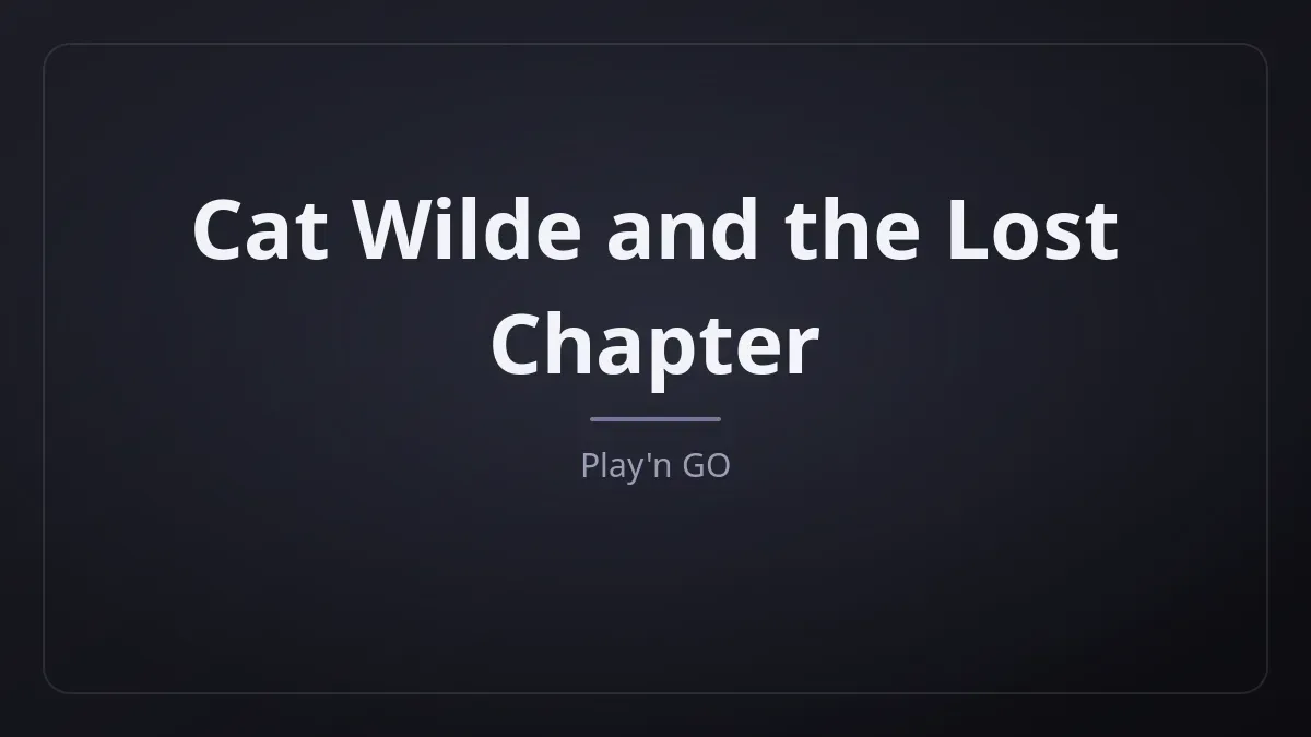 Cat Wilde and the Lost Chapter kapak görseli