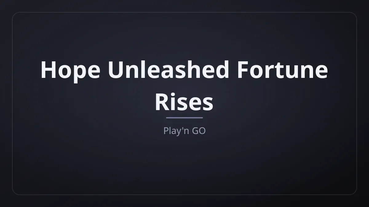 Hope Unleashed Fortune Rises kapak görseli