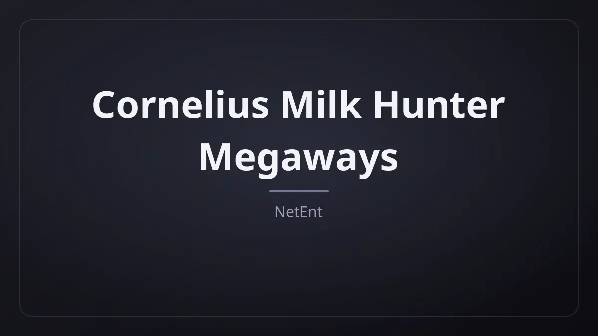 Cornelius Milk Hunter Megaways kapak görseli