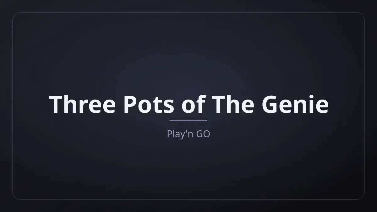 Three Pots of The Genie kapak görseli